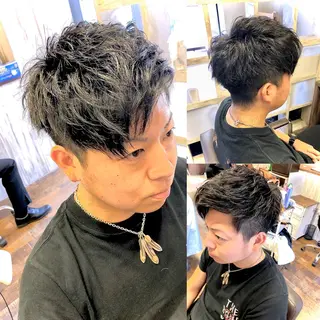 ショート カラー パーマ ヘアアレンジ メンズ 💜モテさせ屋💜 MASAのヘアスタイル