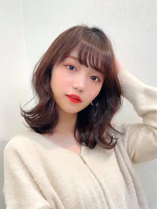 ミディアム 艶髪とアイラッシュ ❤️関根悠のヘアスタイル