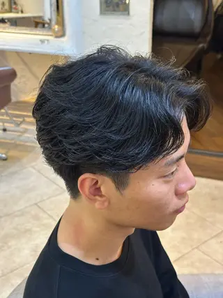 ショート パーマ メンズ スパイキー/ ピンパーマ/緑川雄也のヘアスタイル