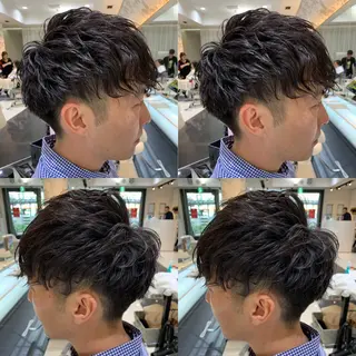 ショート パーマ メンズ 赤み消しカラー /透明感カラー 上長のヘアスタイル