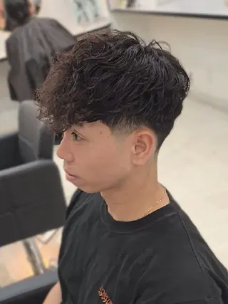 メンズ パーマ ミディアム Lapis 名古屋駅前店所属・LEN名古屋/パーマ メンズ特化美容師のヘアスタイル