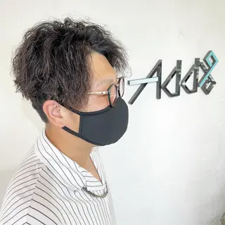 セミロング カラー パーマ ヘアアレンジ メンズ Add9 柳田健登のヘアスタイル