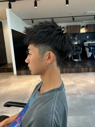 メンズ フェザーパーマ/韓国 /メンズカット保立のヘアスタイル