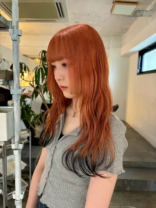 ロング カラー 暖色カラー🍒 ケアブリーチ/akiのヘアスタイル