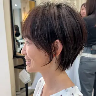 ショート お悩み改善ボブ 顔まわりカット/こうのヘアスタイル