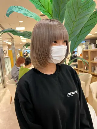 ミディアム カラー ハイトーン/ウルフ /レイヤー/坂野幸伸のヘアスタイル