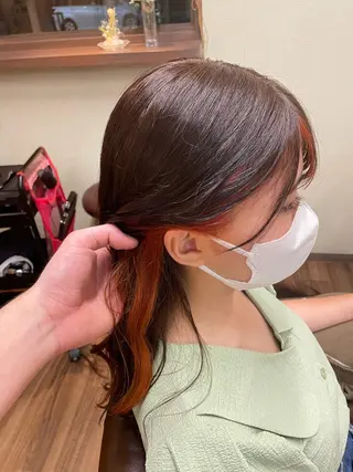 セミロング カラー 山本 純平のヘアスタイル