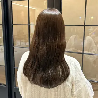 ロング カラー 𝒎𝒐𝒆🩰 名駅/ヘアメ/暖色♡のヘアスタイル