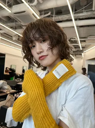 ショート パーマ 阿久津真衣 似合わせカットのヘアスタイル