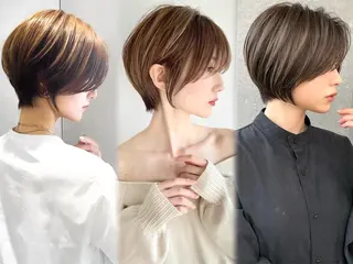 ショート ショート レイヤー ロンド エメのヘアスタイル