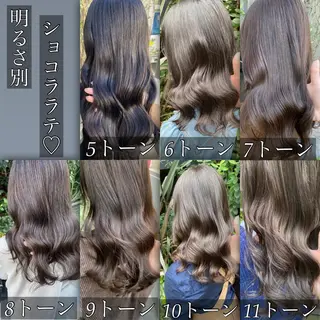 セミロング カラー ヘアアレンジ 外苑前NO.1艶髪 透明感カラーのヘアスタイル