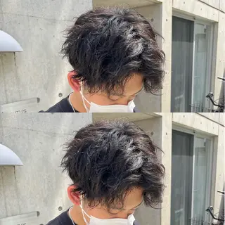 ショート パーマ ヘアアレンジ メンズ メンズパーマの達人 🌟川内絵人のヘアスタイル