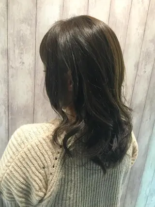 ミディアム セミロング ロング カラー パーマ 韓国ヘア✨グレージュ カラーasamiのヘアスタイル