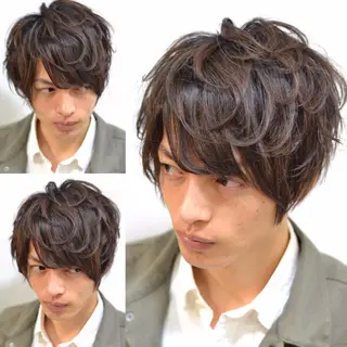 ショート ミディアム カラー メンズ 大木 拓瑞のヘアスタイル