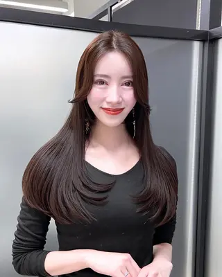 ロング 韓国レイヤーカット 髪質改善▫️水野有真のヘアスタイル