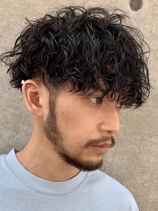 ショート パーマ ヘアアレンジ メンズ 原宿波巻きスパイラル パーマTOSHIのヘアスタイル