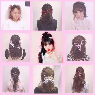 セミロング ヘアアレンジ SHIN/レイヤー カット×クロスパーマのヘアスタイル