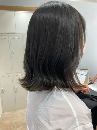 ミディアム カラー 野村 さなみ✨ぱっつんボブのヘアスタイル