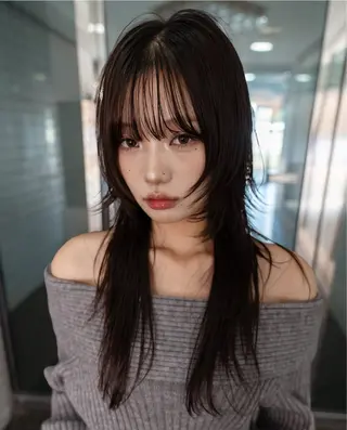 セミロング カラー 透明感カラー🫧 CHIHIROのヘアスタイル