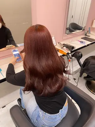 カラー 韓国ガーリー🤍暖 色カラー🤍misaのヘアスタイル