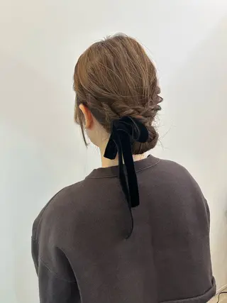 セミロング ヘアアレンジ 海外ヘア/透明感カラ ー🍒nao.のヘアスタイル