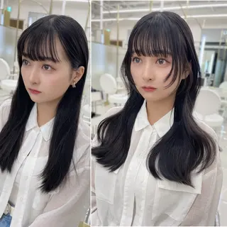 ロング カラー COA GINZA 空也/前髪/顔まわりのヘアスタイル