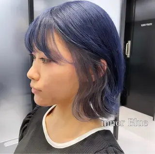 ショート カラー 切りっぱなしボブイヤ リングカラー清水隆央のヘアスタイル