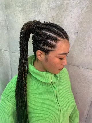 ロング ヘアアレンジ HARURU🪮✨ ブレイズ海外ヘアのヘアスタイル