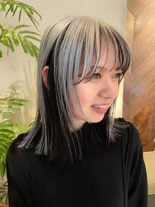 ミディアム カラー SALOWIN所属・ブリーチ✨ ボブ✨レイヤーのヘアスタイル