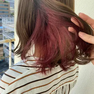 ミディアム カラー 個性派/ブリーチ *ほのかのヘアスタイル