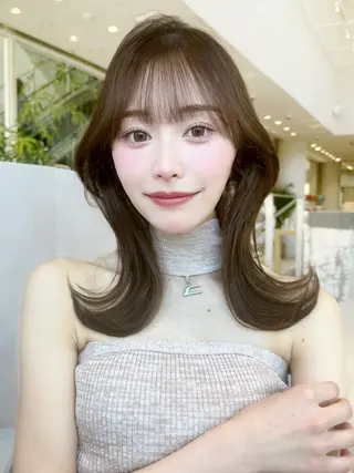 セミロング カラー 🎀縮毛矯正/ボブ /渋谷/MIKI🎀のヘアスタイル