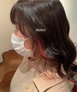 カラー 藤井 美歩/赤髪のヘアスタイル