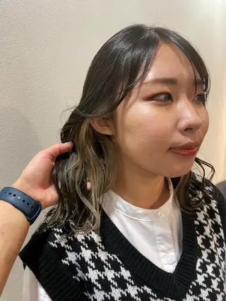 ロング カラー ハイトーン/暖色/ 眉/メイク/Rinaのヘアスタイル