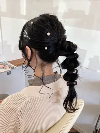 ロング ヘアアレンジ Kazaoka Saraのヘアスタイル