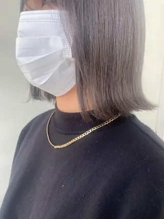 ミディアム カラー 韓国ヘア顔周りカット 艶髪ベージュtamaのヘアスタイル