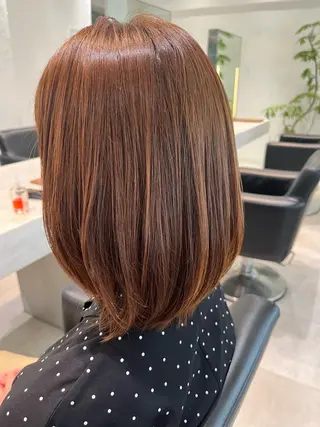 ミディアム 大人カラー✳︎ボブ 横関由美のヘアスタイル