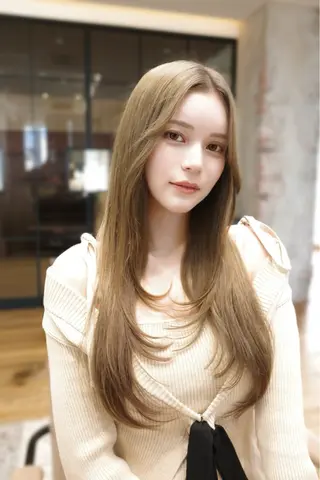 ロング カラー 韓国くびれヘア 顔まわり新宿/さやかのヘアスタイル