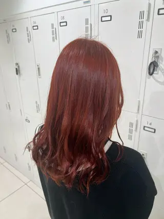 セミロング カラー 暖色カラー🌹 中山由梨のヘアスタイル