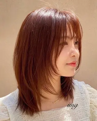 ミディアム SAYAKA🩶 レイヤー韓国ヘア新宿のヘアスタイル