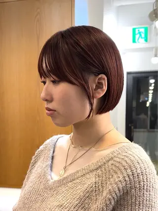 カラー リンダ所属・ベージュ/ボブ /縮毛矯正/スズキのヘアスタイル