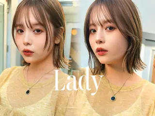 ミディアム 結べるレイヤーボブ くびれLady表参道のヘアスタイル