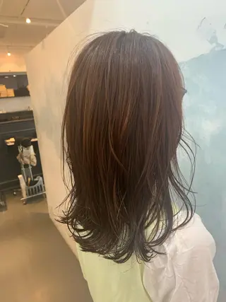 セミロング カラー 🍑艶髪✖️暖色系 ✨momoka🍑のヘアスタイル
