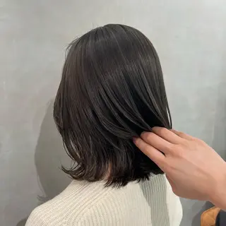 ミディアム カラー 🫧オリーブ/赤み消 し/暗髪🫧野本麗奈のヘアスタイル