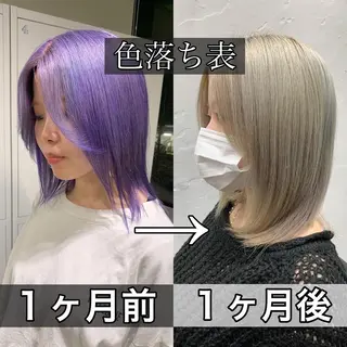 ミディアム カラー ally hairsalon English friendly所属・中性ウルフカット ケアブリーチ/ケイトのヘアスタイル