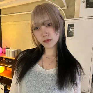 ロング カラー ボブハイトーン🦖 デザインMAMIのヘアスタイル