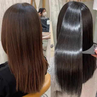 ロング 🩵縮毛矯正/ブリー チ/髪質改善/いつかのヘアスタイル
