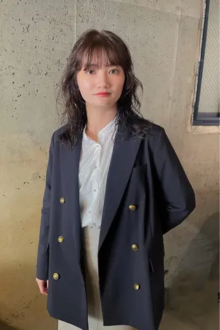 セミロング パーマ パーマ/レイヤー 岩山丈一郎のヘアスタイル