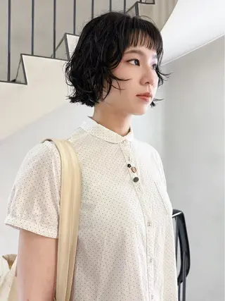 ショート パーマ Vibe所属・hanami パーマ/透明感カラーのヘアスタイル