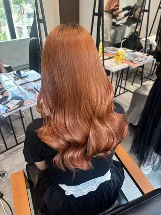 カラー はなび/まつパ👀 /暖色カラー🩷のヘアスタイル