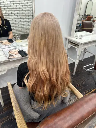 ロング カラー レイヤーカット韓国 暖色⭐︎KANAKOのヘアスタイル